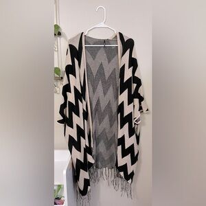 Impeccable Pig, black & tan cardigan, NWOT, Size L